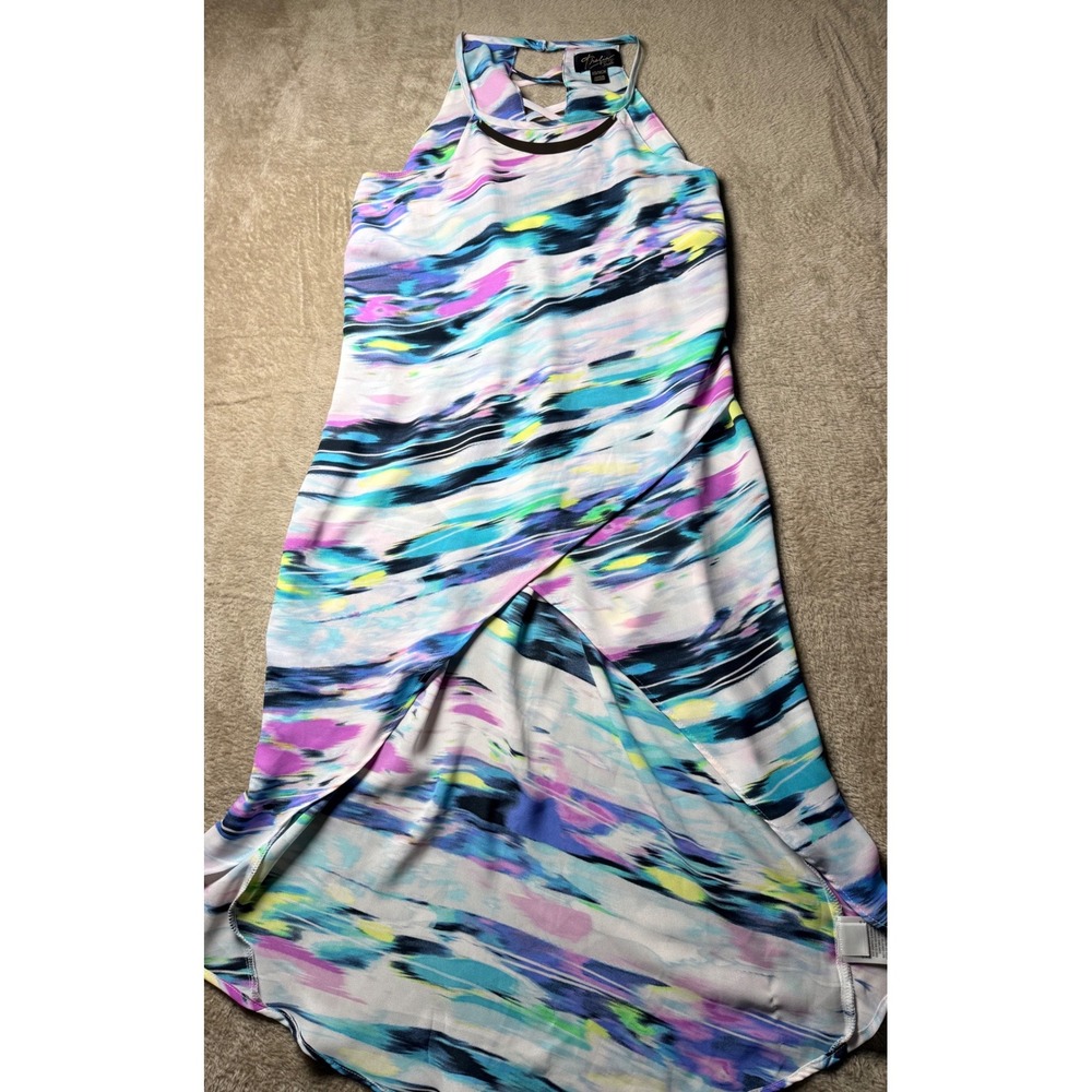 Thalia‎ Sodi Womens Abstract Print High-Low Halter Tunic Top  XS Summer Vacation